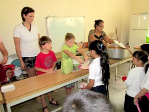 Our daughter and grandtwins helping in Boca