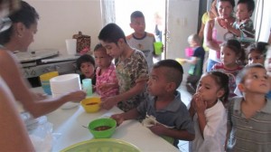 Paradise Church provides the food and volunteers to serve lunch.