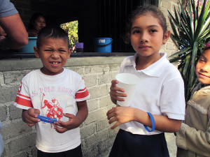 Dave gave bracelets encouraging the kids to “Dream Big”