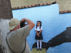 Silver, photographing the Boca Kindergarten. He and Diane donated school pictures of every child in Boca de Tomatlan
